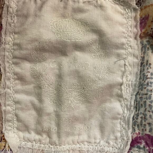 Cino Ruffle Front Blouse Floral Print Button Down Velvet Tie Size L - Picture 13 of 14